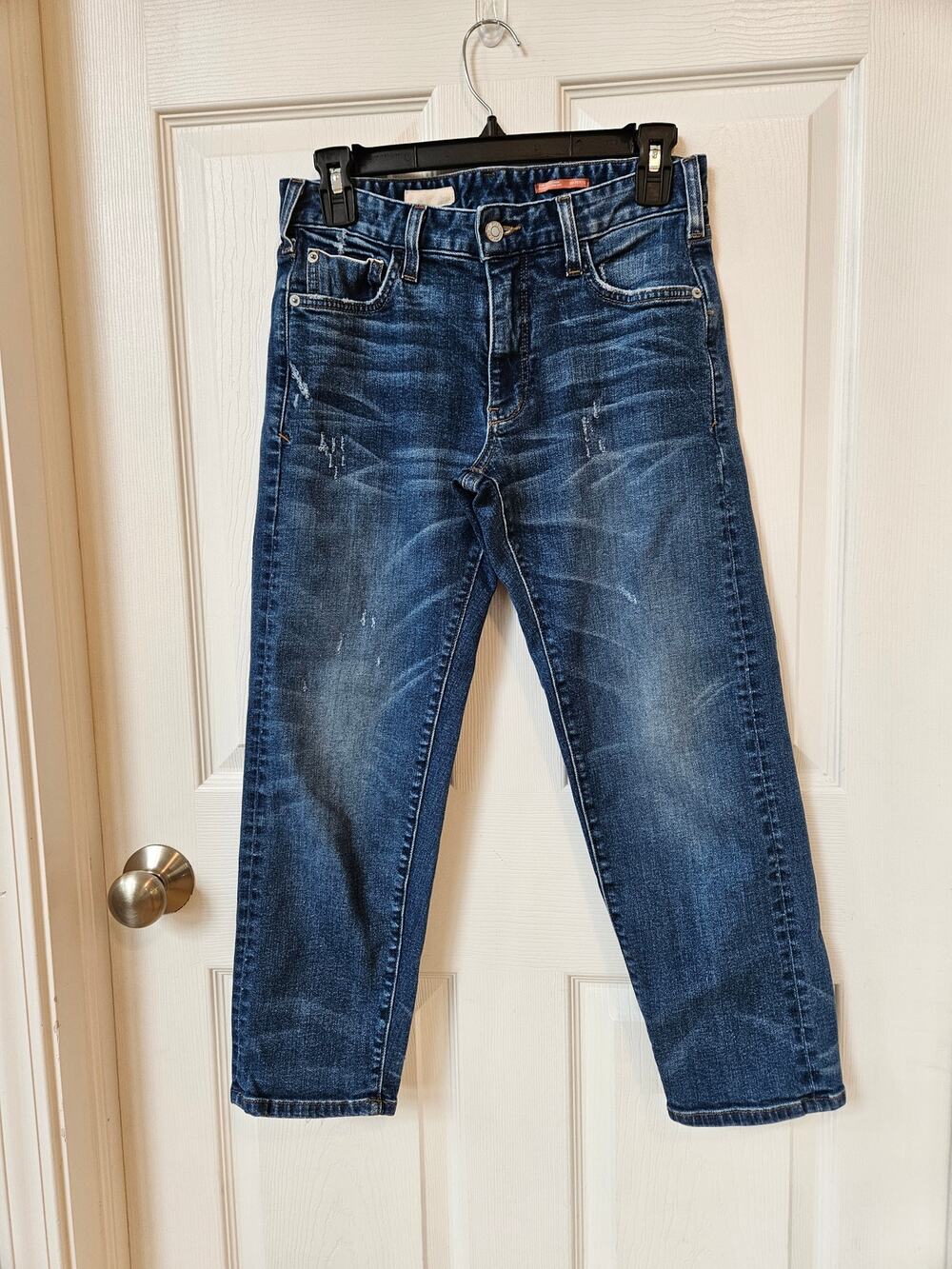 Pilcro Anthropologie Petite Distressed Boyfriend Crop Jeans Women 24P Raw Hem